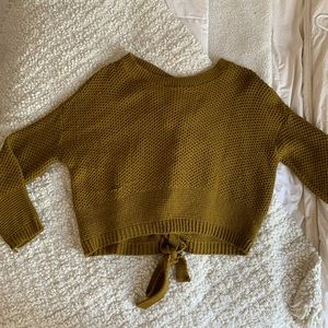 Tie-back knit sweater